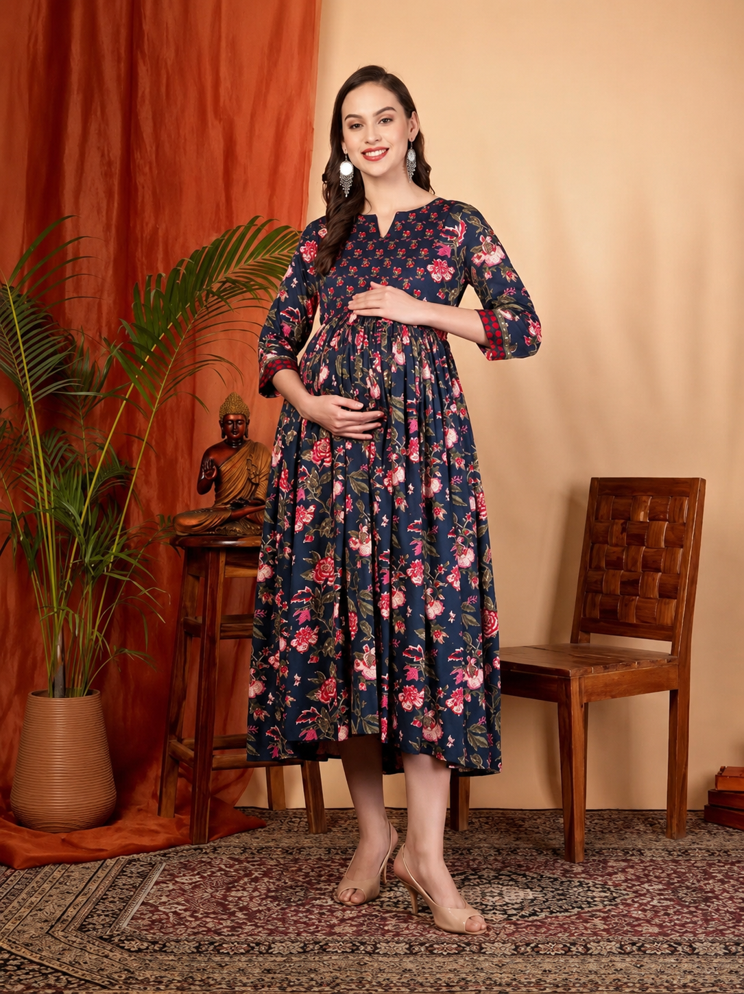 BloomMum Premium Maternity & Feeding Gown