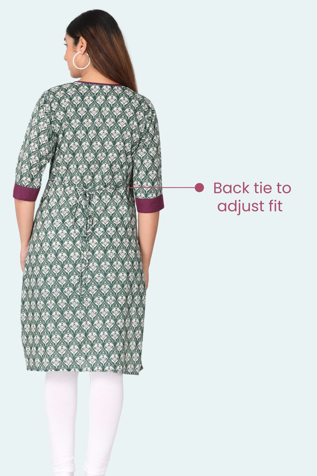 Green Printed Feeding Kurta